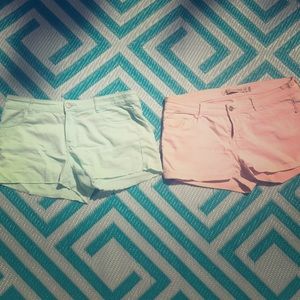 Light blue and pink shorts